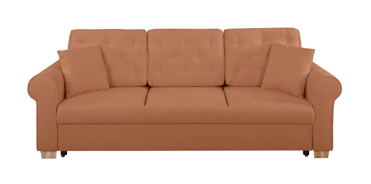 Schlafsofa Arles, Rostfarben 56 B: 240 Cm - Rostfarben/Buchefarben, Design, Textil (240/94/98cm) - MID.YOU