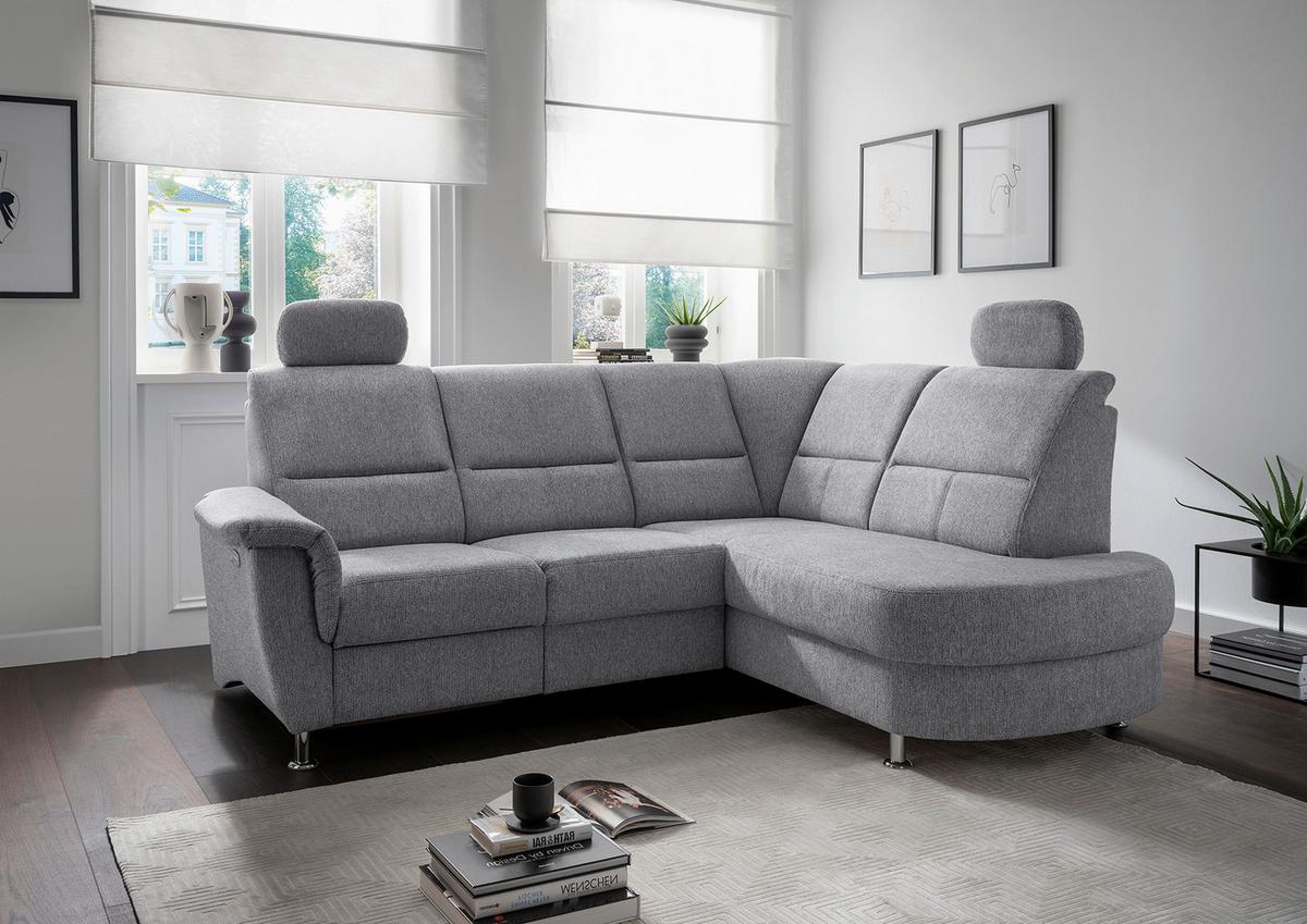 Ecksofa Mit Stauraum Parole Silberfarben Chenille - Chromfarben/Silberfarben, KONVENTIONELL, Textil (231/184cm) - Livetastic