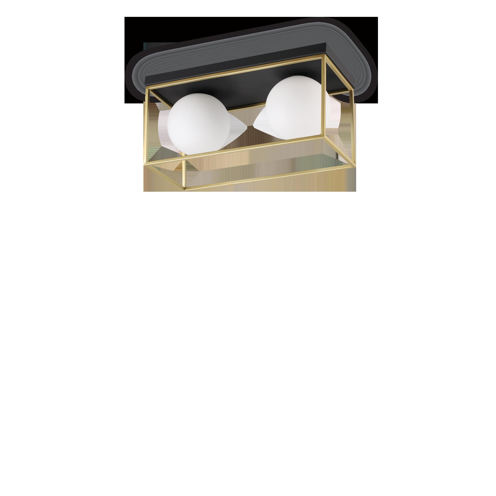 Deckenleuchte Lingotto L: 45,5 cm 2-Flamming Rechteckig