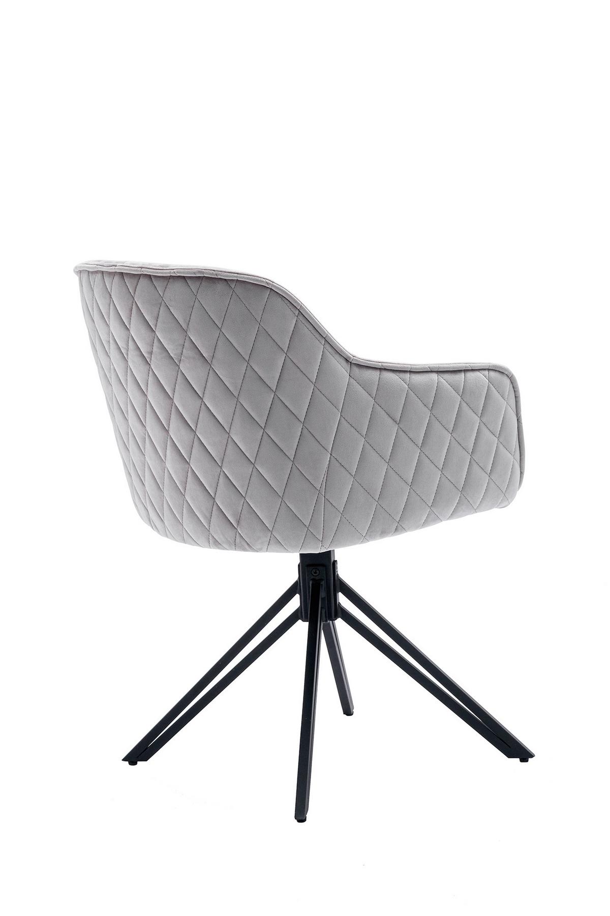 Armlehnstuhl Hellgrau B: 59 Cm - Hellgrau/Schwarz, MODERN, Textil/Metall (59/83/60cm) - Livetastic