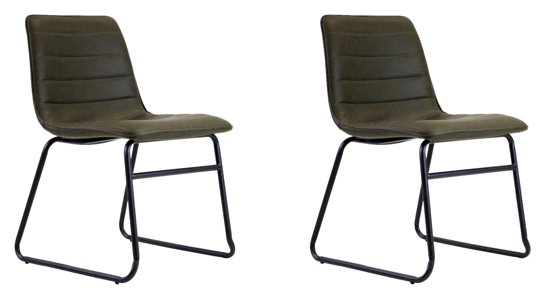 Stuhl Milan Dunkelgrün, B: 48 cm - Dunkelgrün, KONVENTIONELL, Kunststoff/Textil (48/77/56cm) - MID.YOU