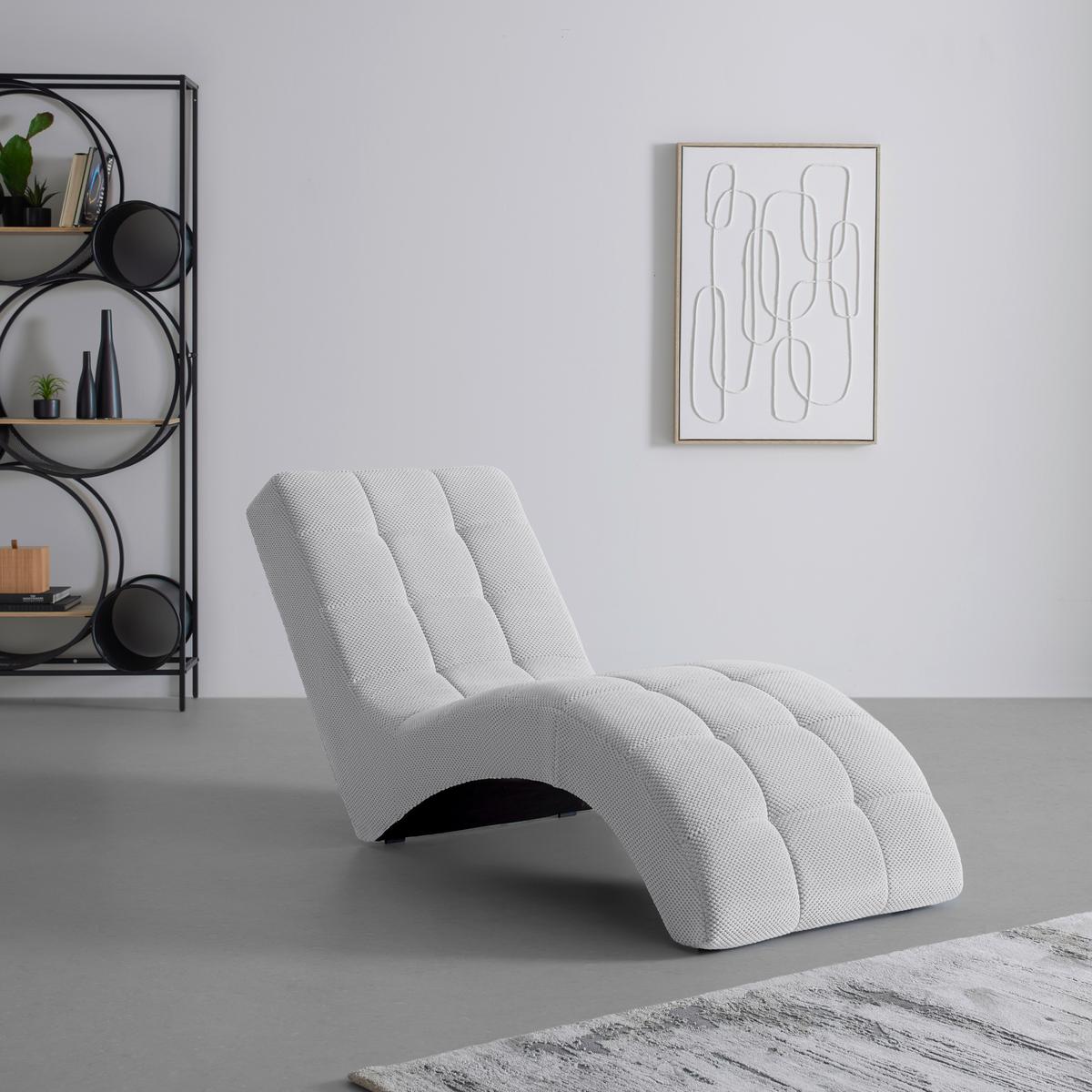 Relaxačné ležadlo LAVANDA, biela, max. 120 kg - čierna/biela, Modern, textil/plast (68/80/167cm) - Mömax