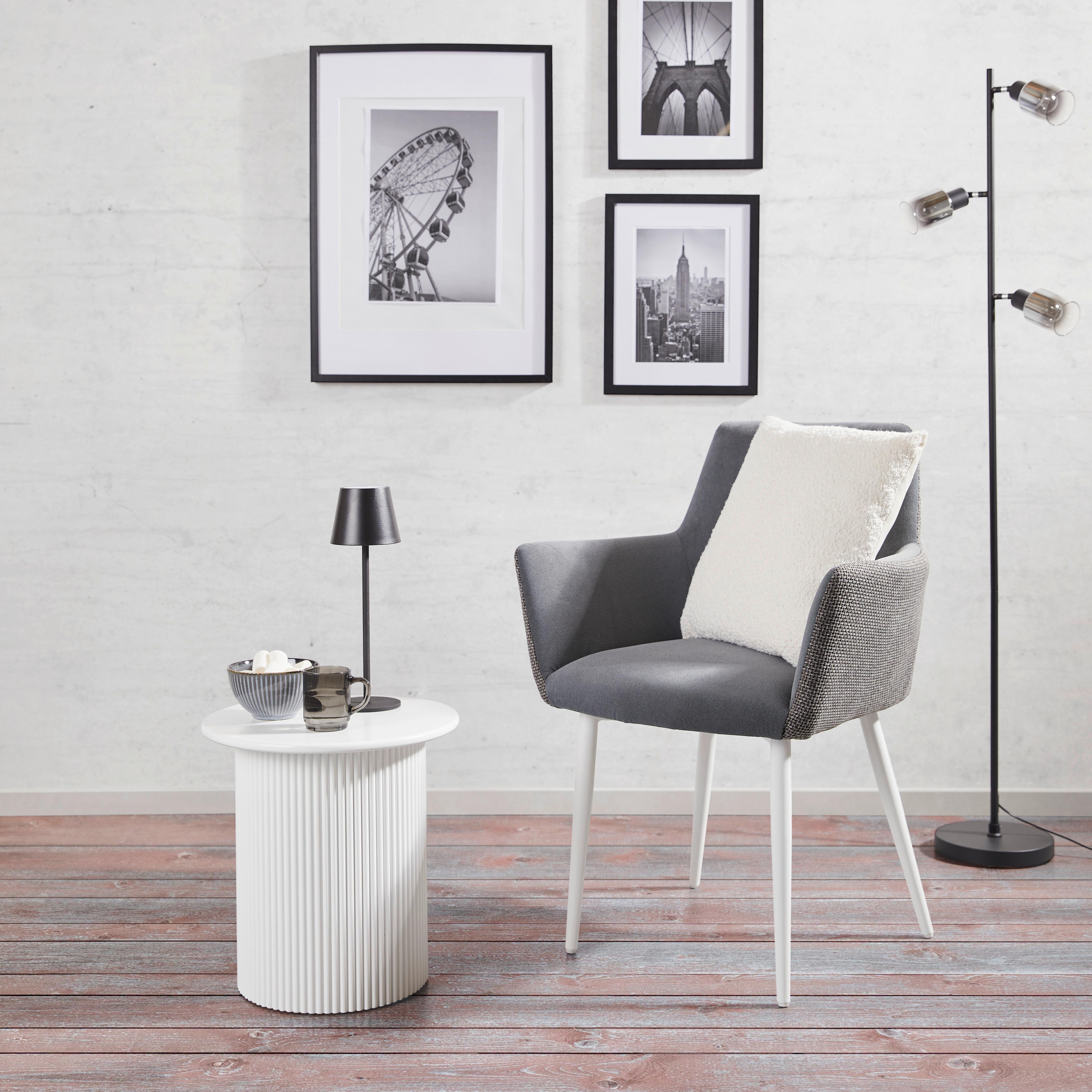 Beistelltisch Linz , Weiß - Weiß, Design, Holzwerkstoff (40/41/40cm) - Livetastic