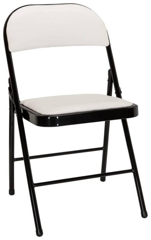 Klappstuhl Tudela Pu Schwarz/weiß Lederlook - Schwarz/Weiß, Basics, Textil/Metall (44/80/49cm) - MID.YOU