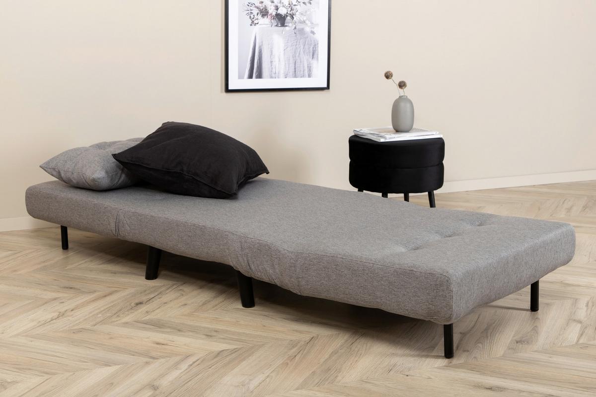 Schlafsessel Vicky - Schwarz/Grau, Design, Textil/Metall (70/88/80cm) - Livetastic