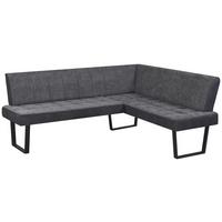 Eckbank Pag - Schwarz/Grau, KONVENTIONELL, Textil/Metall (200/160cm) - MID.YOU