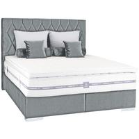 Boxspringbett mit gepolstertem Kopfteil 160x200 cm Paula - Chromfarben/Anthrazit, MODERN, Textil (160/200cm)