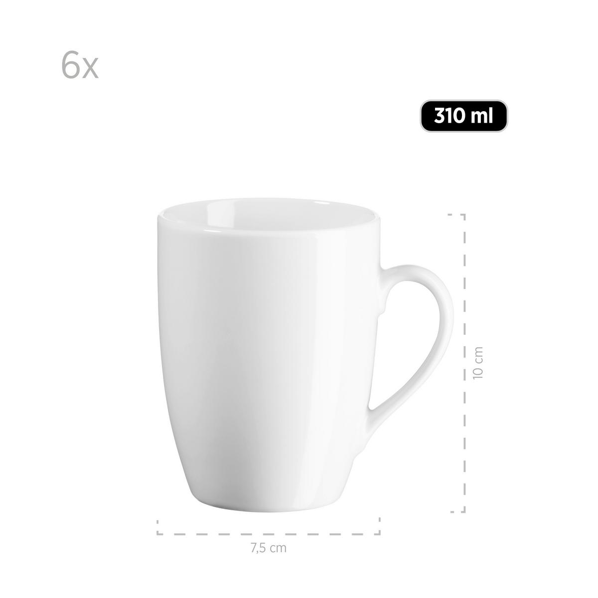 Kombiservice Alesia Keramik 6 Personen Geschirr Set Weiß - Weiß, Basics, Keramik - Mäser