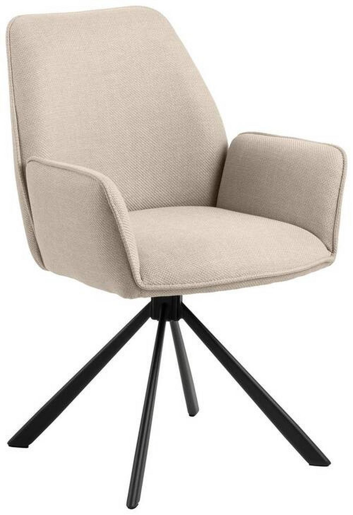 Židle s područkami GLENDA otoční,béžová - černá/béžová, Trend, kov/textil (61/88,5/63cm) - MID.YOU