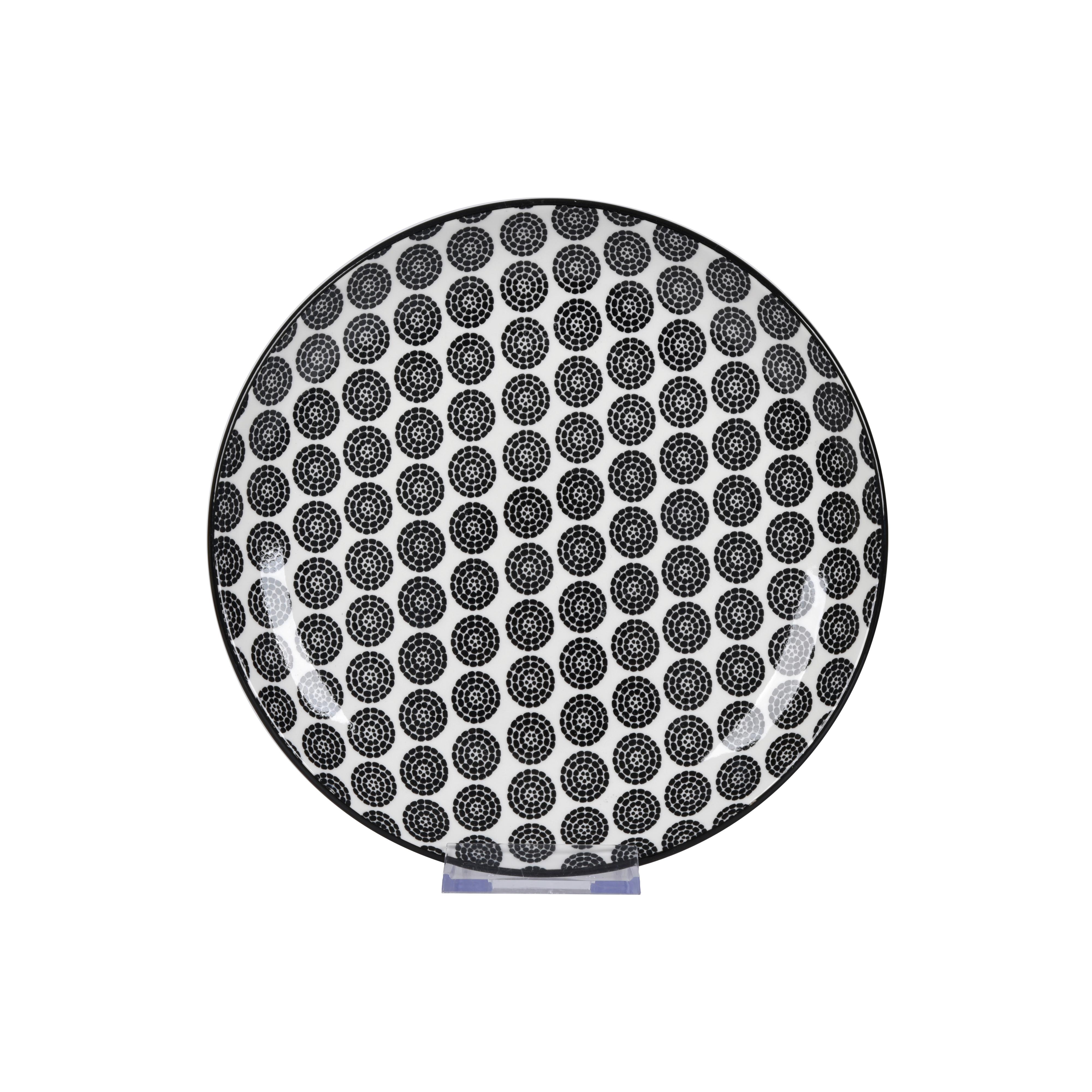 Dezertný tanier SHIVA - čierna/biela, Lifestyle, keramika (20,4/2,5cm) - Mömax
