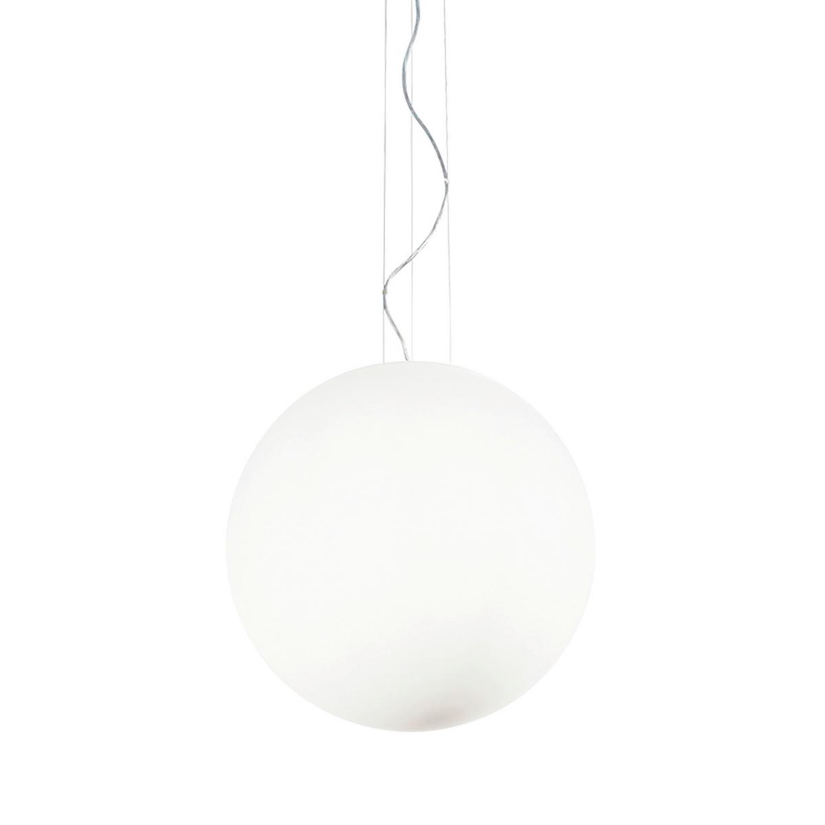 Hängeleuchte Bianco Kugel D: 50 Cm - Weiß, Basics, Glas (50/75-250cm) - Ideal Lux