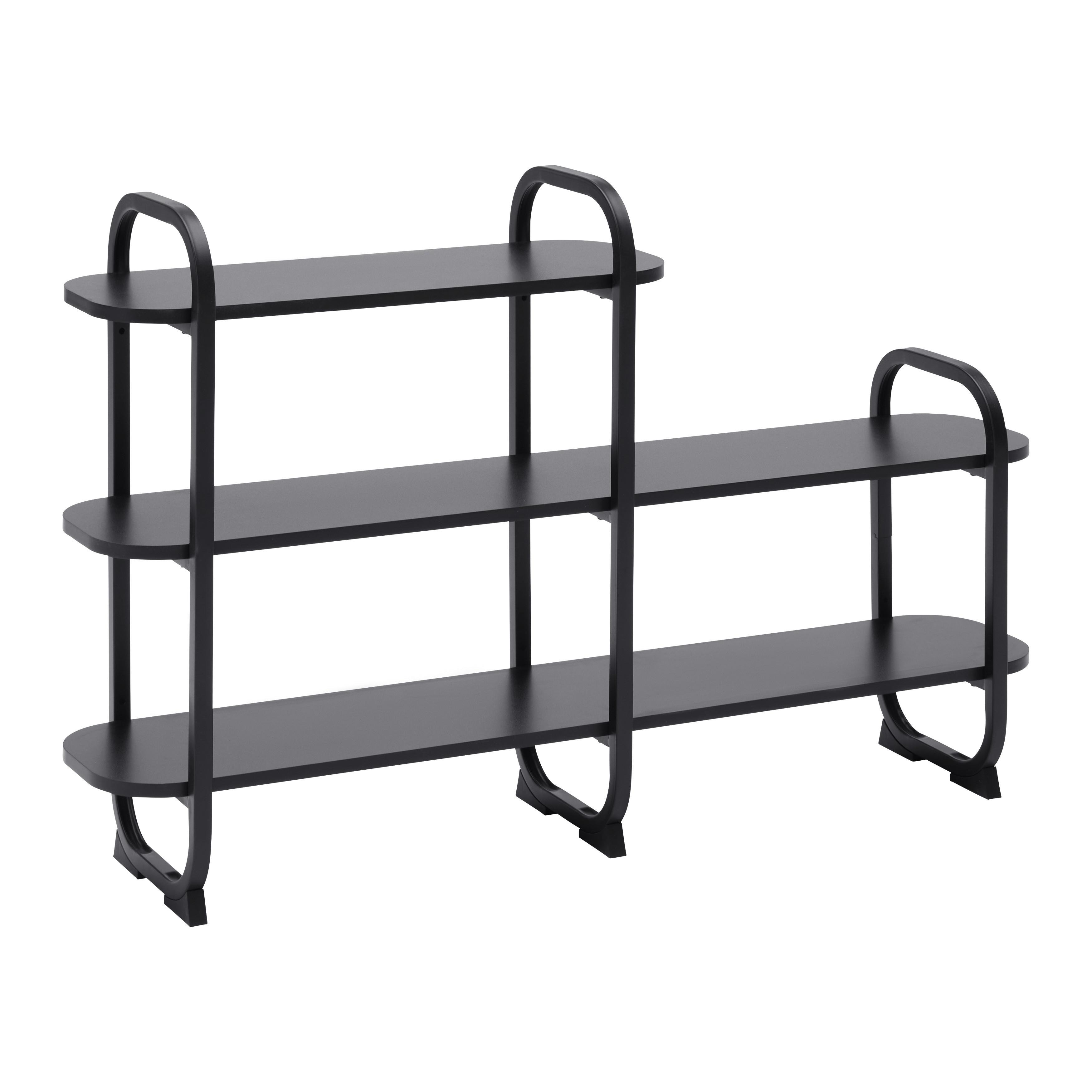 REGÁL BEND -EXKLUSIV- - čierna, Modern, kov/kompozitné drevo (115/72/27cm) - Mömax