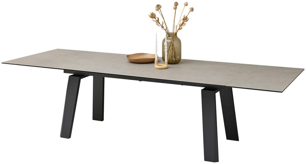 Esstisch Janis Grau/Schwarz - Schwarz/Grau, MODERN, Glas/Keramik (200-300/100/76cm) - Livetastic
