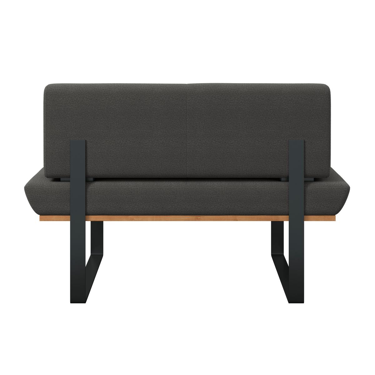 Sitzbank Tristan Webstoff schwarz, B: 130cm - Schwarz, MODERN, Holz/Textil (130/48/90cm) - James Wood