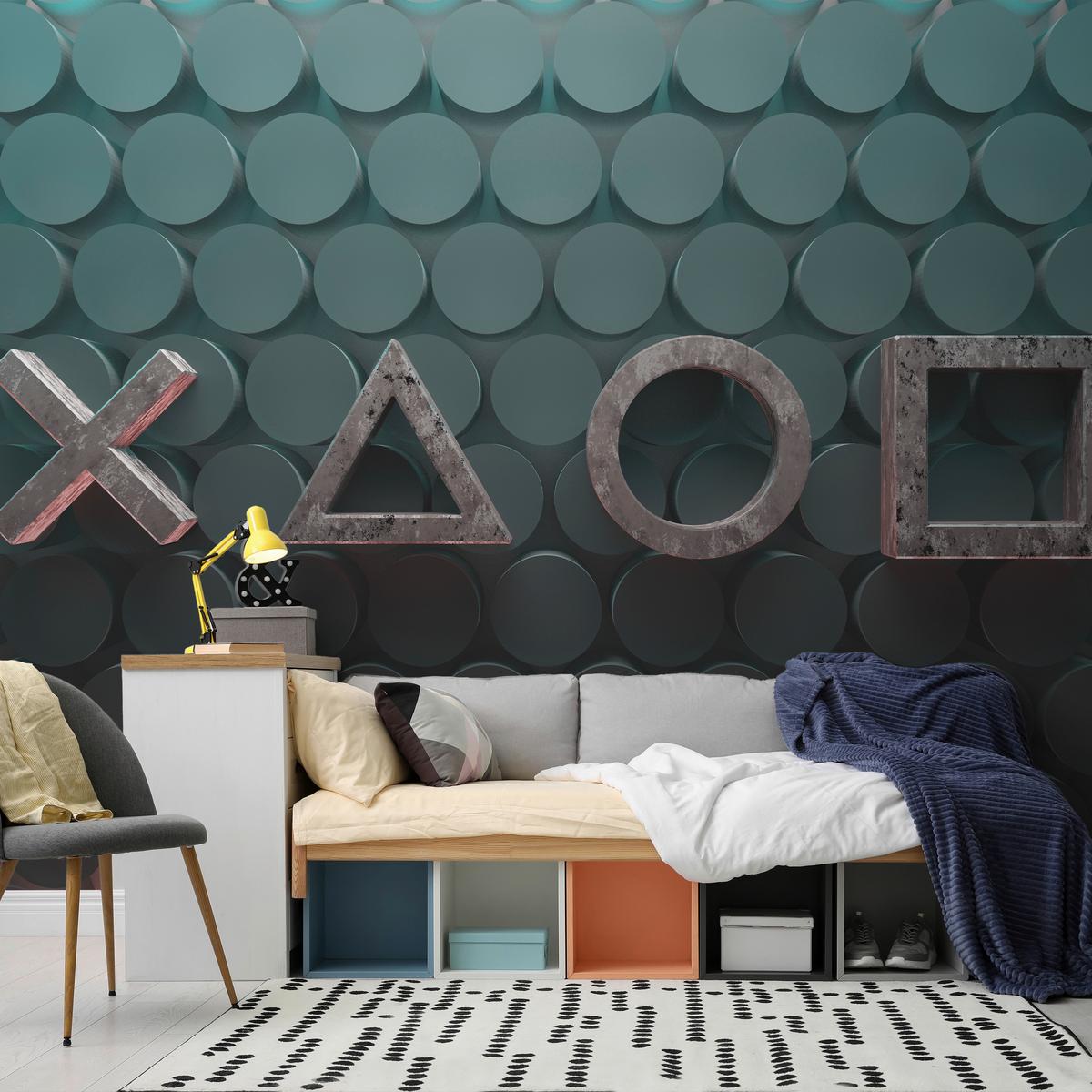 Fototapete Grau Grün B: 200 Cm - Grau/Grün, Basics, Textil (200/140cm) - artgeist