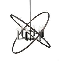 Hängleuchte Hoopla H: 150 Cm 6-Flammig, Höhenverstellbar - Schwarz/Braun, Design, Metall (84/150cm)