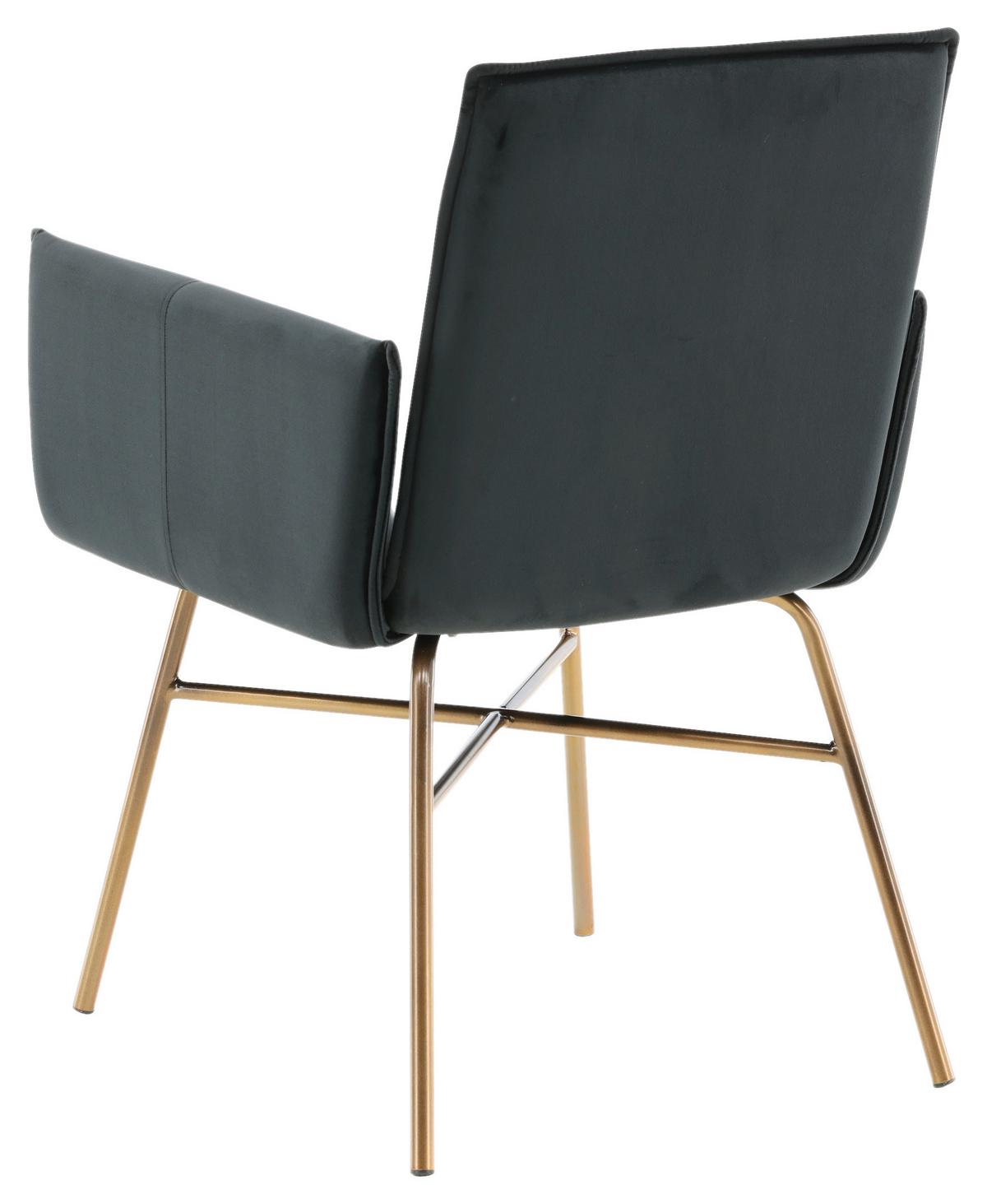Stuhl Petra - Messingfarben/Schwarz, Design, Textil/Metall (57/87/60cm) - Livetastic