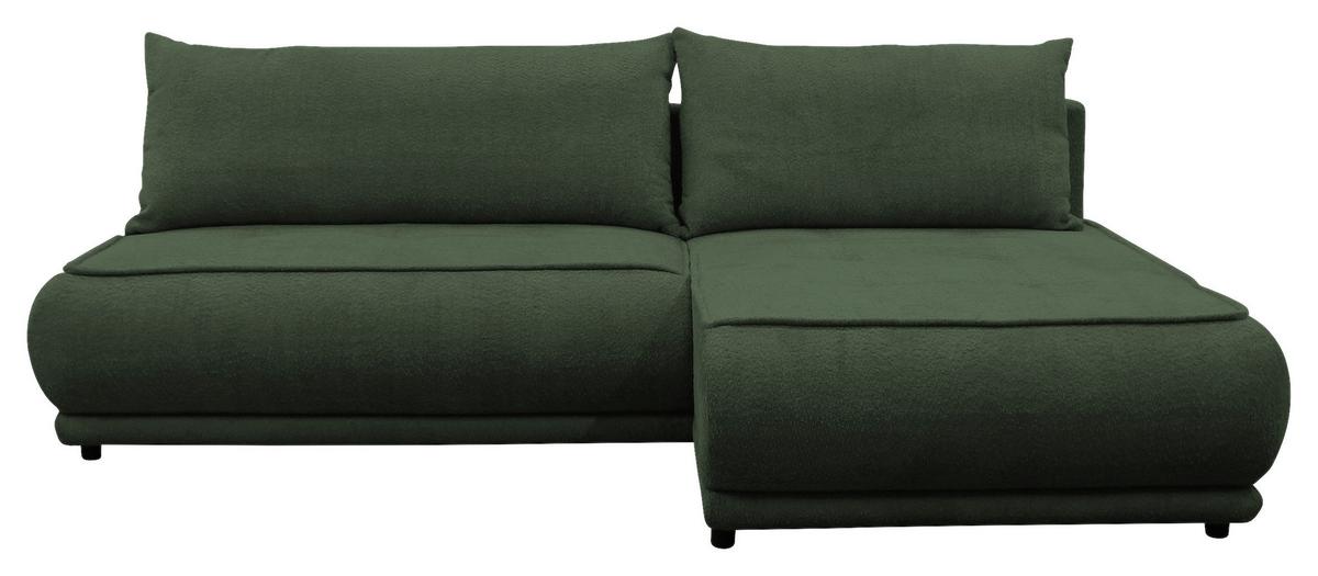 Ecksofa Paros Dunkelgrün 277x179 Cm - Dunkelgrün/Schwarz, Design, Textil (277/179cm) - MID.YOU