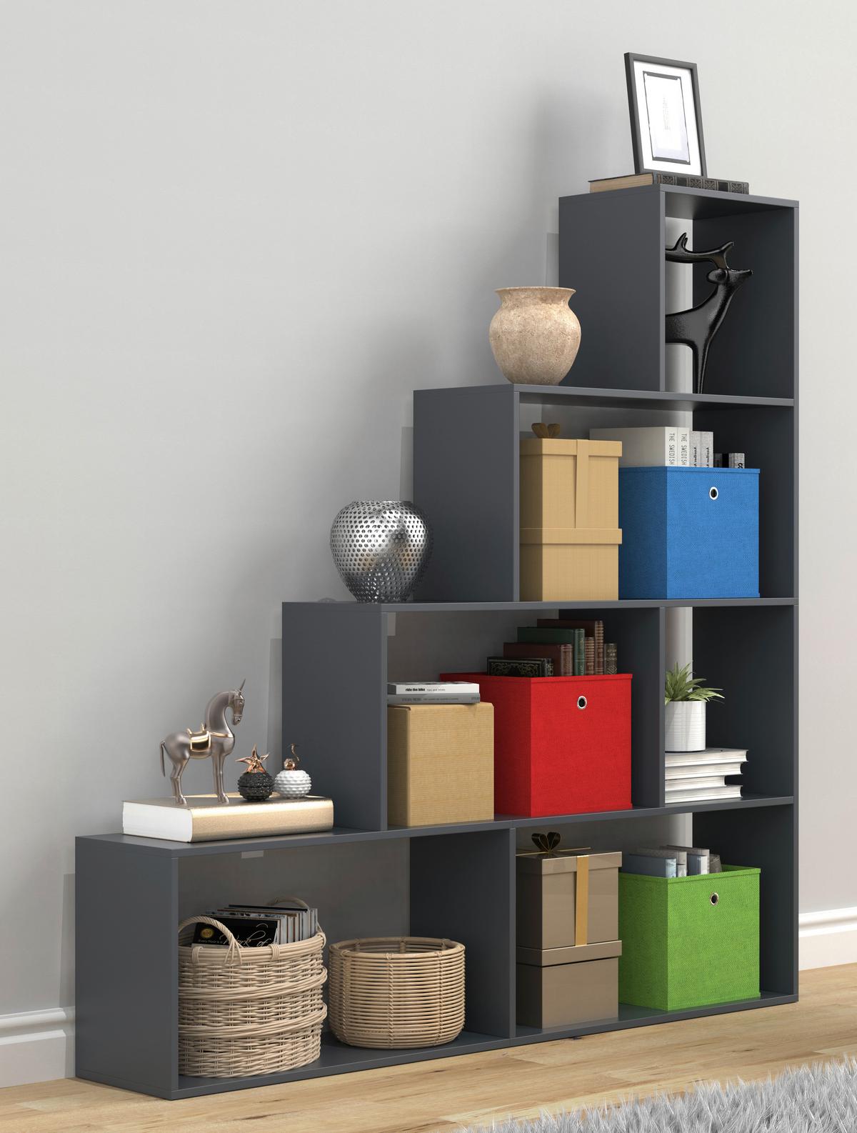 Regal Dubila Anthrazit B: 155 cm - Anthrazit, Basics, Holzwerkstoff (155/163/29cm) - MID.YOU