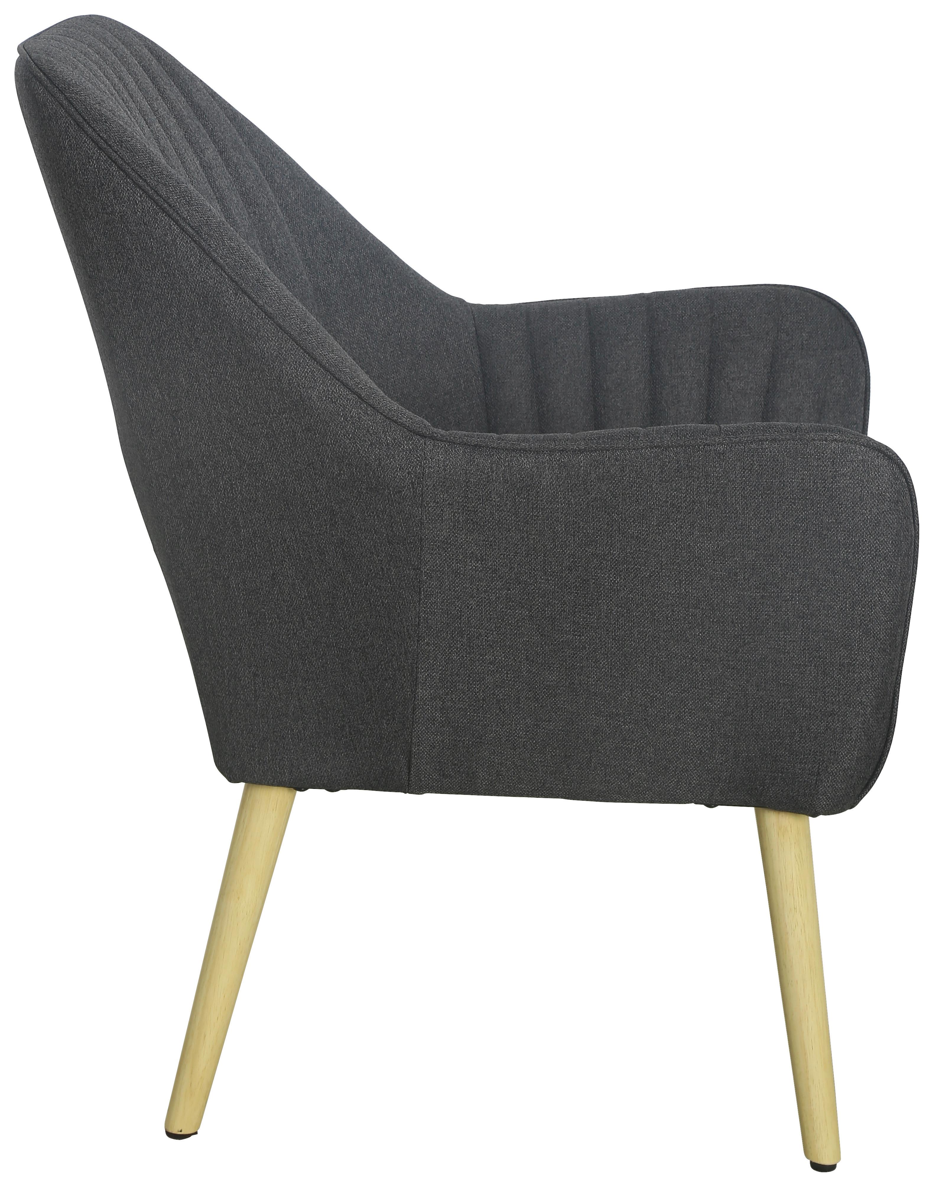 Sessel Juno - Dunkelgrau/Naturfarben, MODERN, Holz/Textil (71/85.5/67cm) - P & B