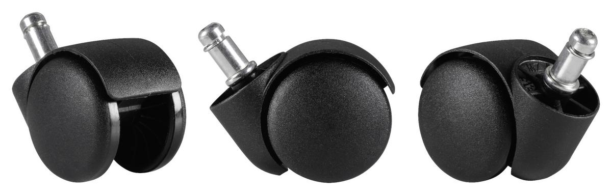 Drehstuhlrolle Ø 5 cm 5er-Set - Schwarz, Basics, Kunststoff (5cm) - MID.YOU