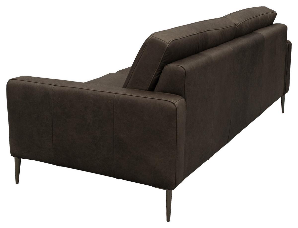 3-Sitzer-Sofa Spring, Fango B: - Fango/Schwarzchrom, Design, Leder (187/85/92cm) - Livetastic