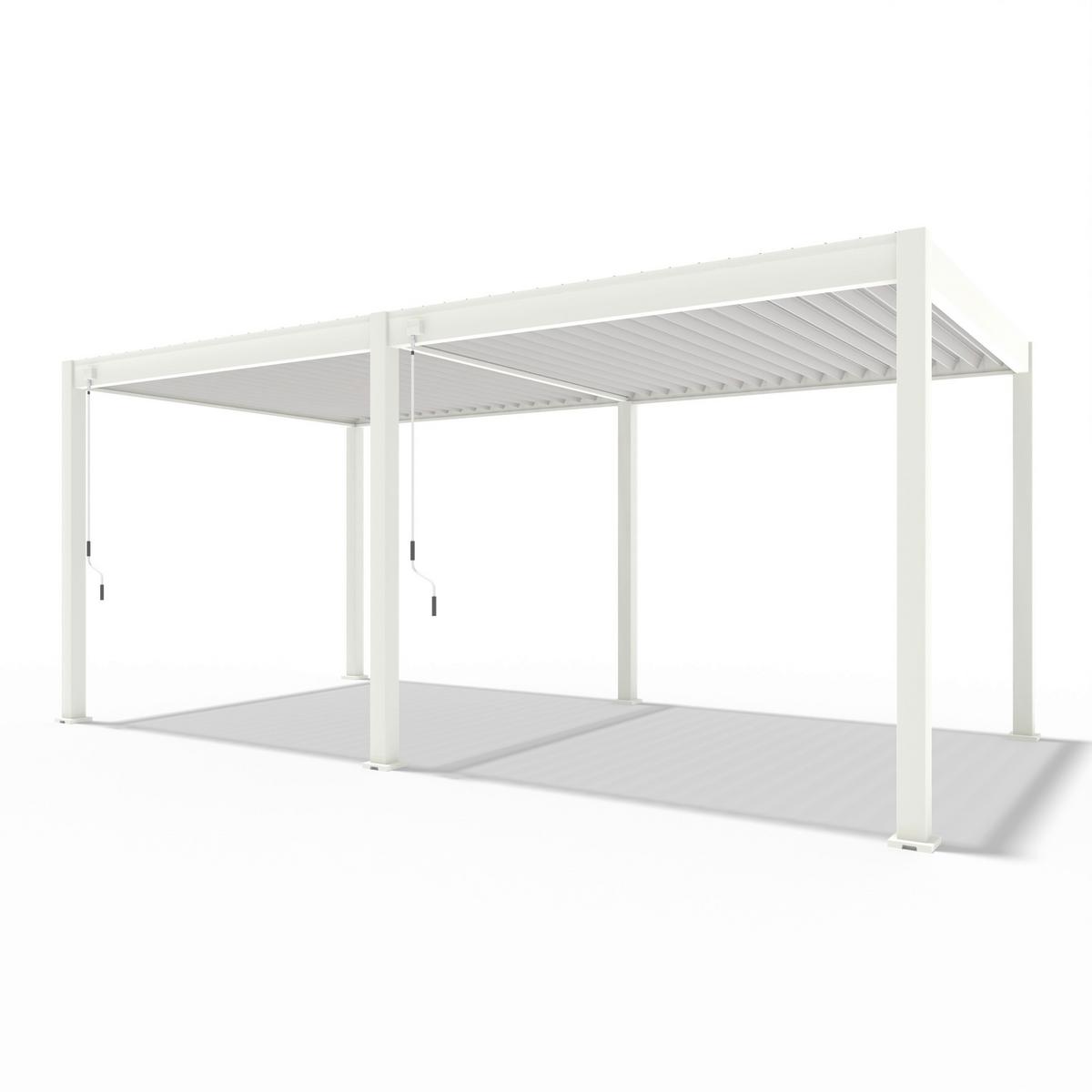 Pergola 300x600 cm Wetterbeständig, Weiß - Weiß Hochglanz, Basics, Metall (300/255/600cm)