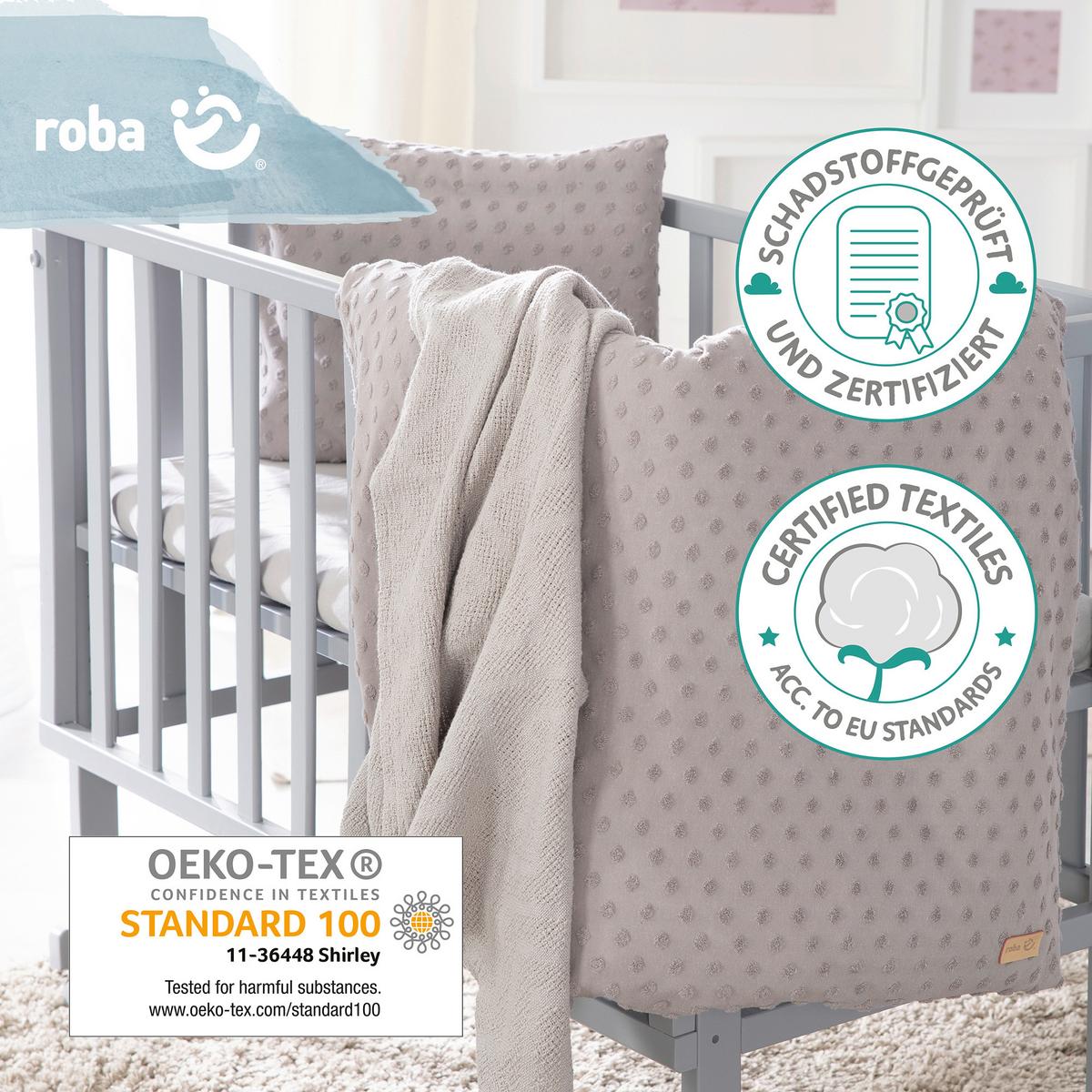 Bettwäschegeschenkset altrosa Bio-Jersey 3-Teilig. Set - Hellgrau, MODERN, Textil - Roba