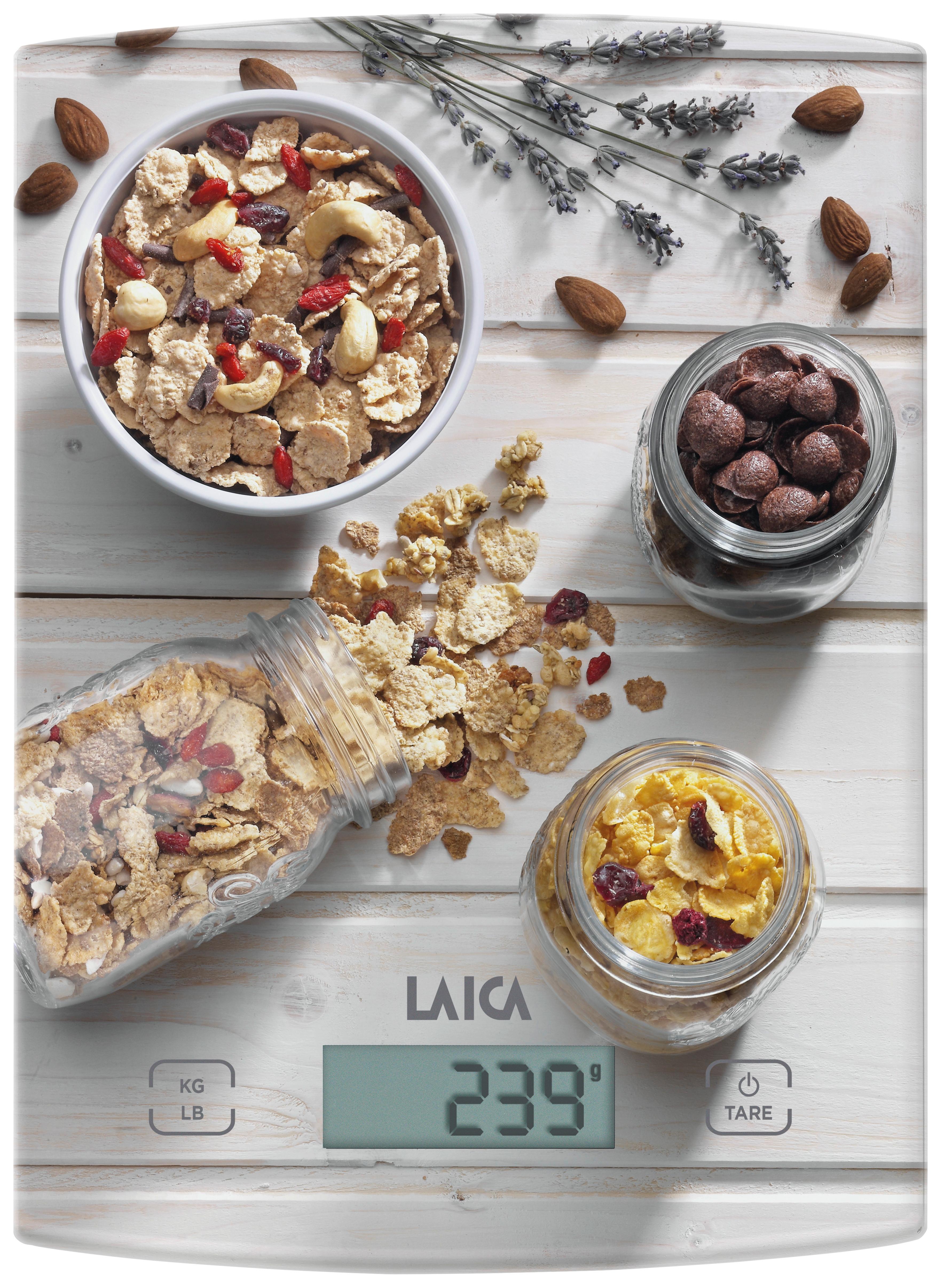 Elektrische Küchenwaage Ks1034 W Muesli/grau - Grau, Basics, Glas (14,6/20,5/1,8cm)