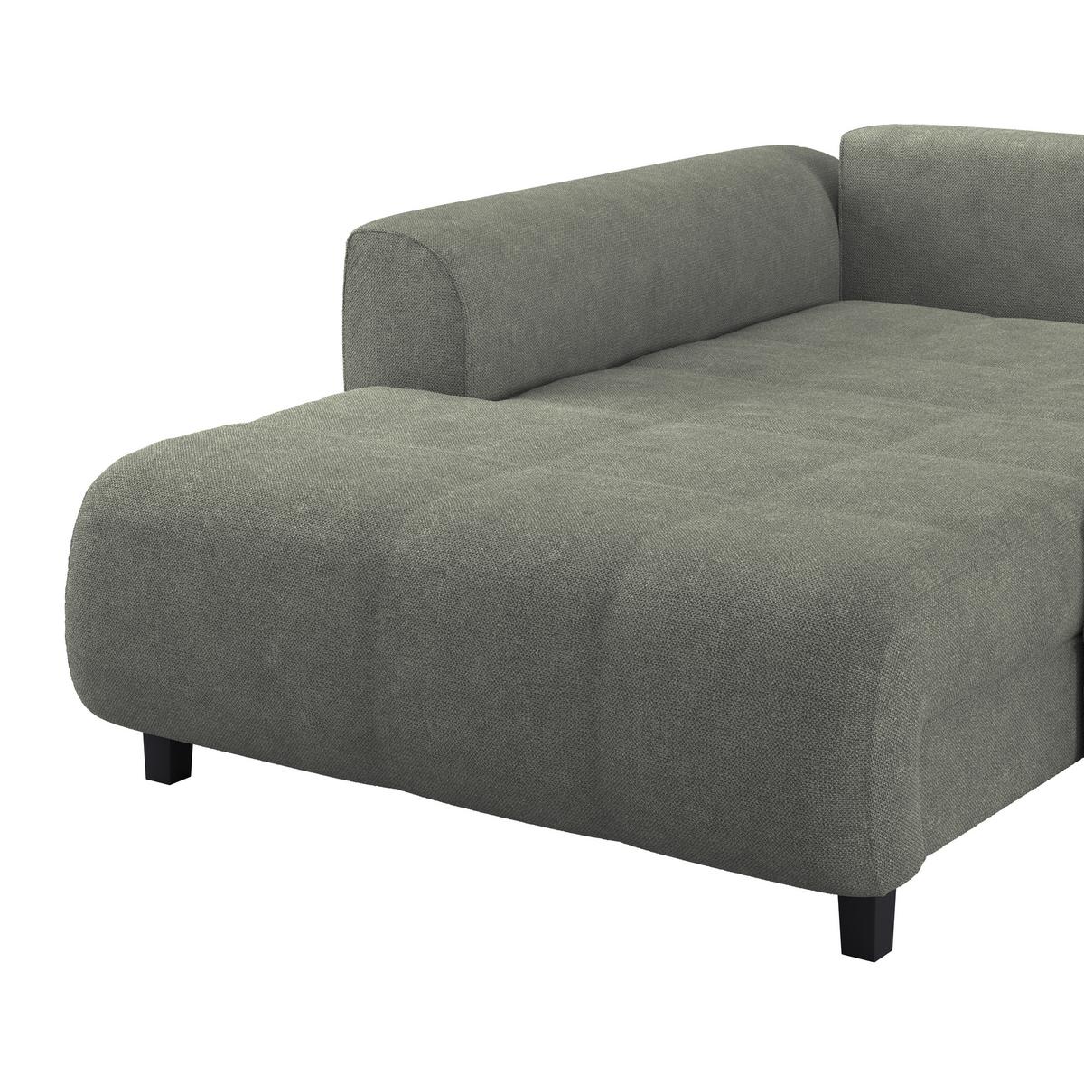 Ecksofa Mendoza - Schwarz/Grün, Design, Textil (197/309cm) - Ondega