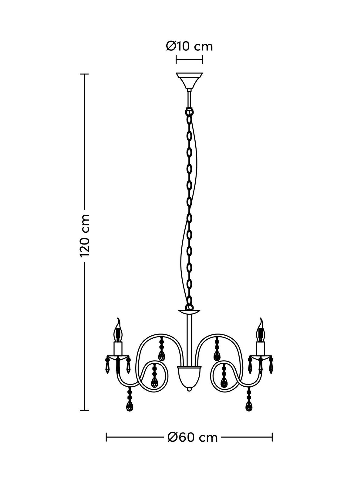 Závesné svítidlo Kristina, E14 max. 40W - čierna/jantárová, Modern, kov/sklo (60/120cm) - Modern Living