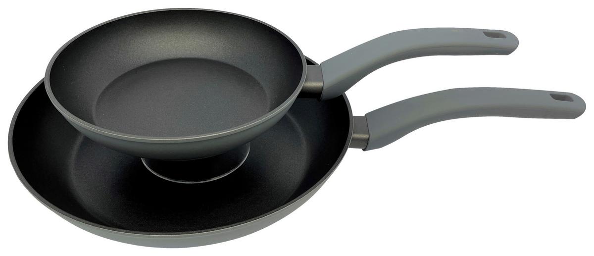 Pfannenset Dirk 2-tlg. Antihaftbeschichtung - Schwarz/Grau, KONVENTIONELL, Kunststoff/Metall - James Wood
