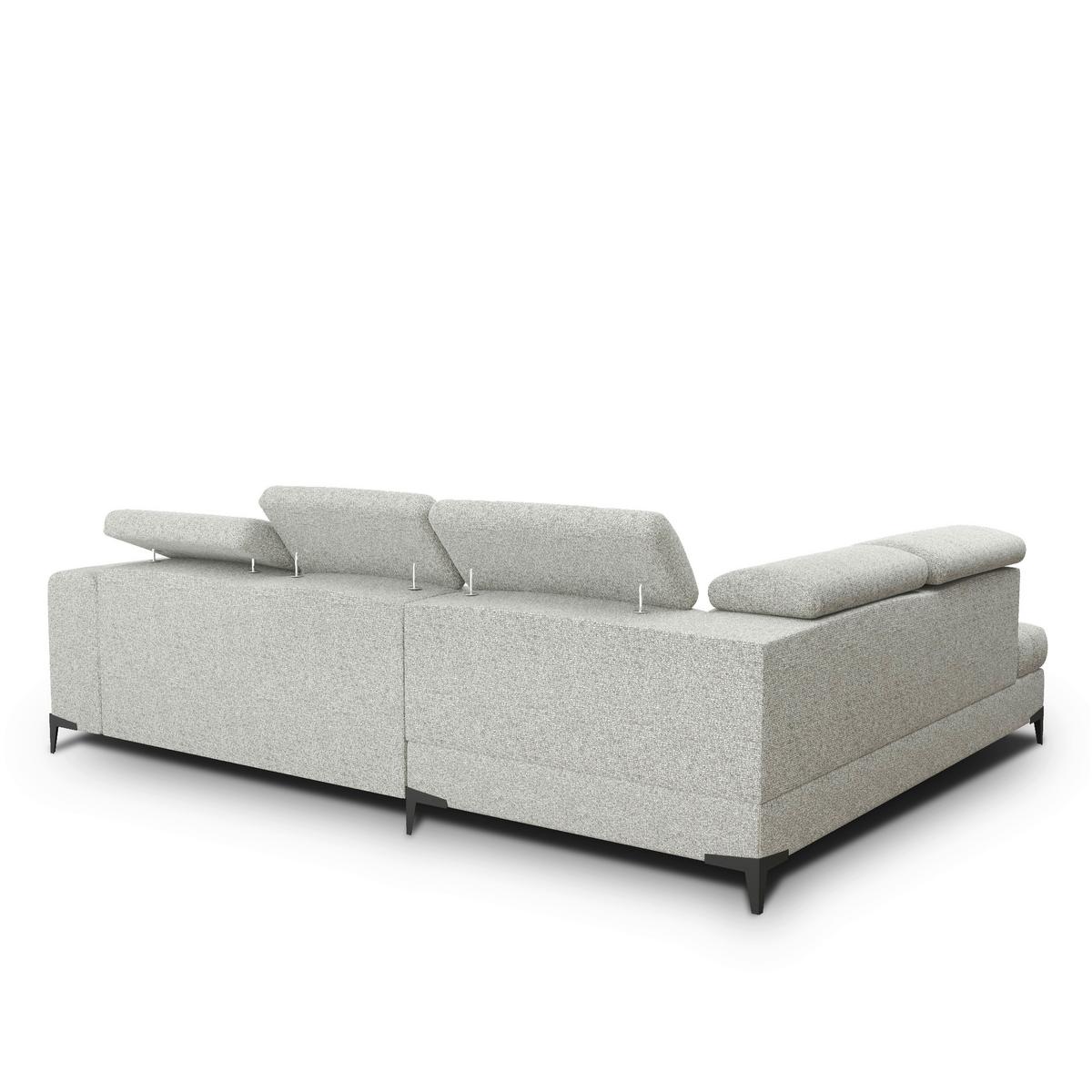 Rohová sedačka MASON, ľavá, sivo-béžovo-krémová tkanina - čierna/sivá, Modern, kov/drevo (211/271cm) - Mömax