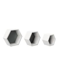 Wandregalset 3er-set Tailor 30 Cm Grau/weiß Dekor - Weiß/Grau, KONVENTIONELL, Holzwerkstoff (30/25,6/20,5cm) - Playboy