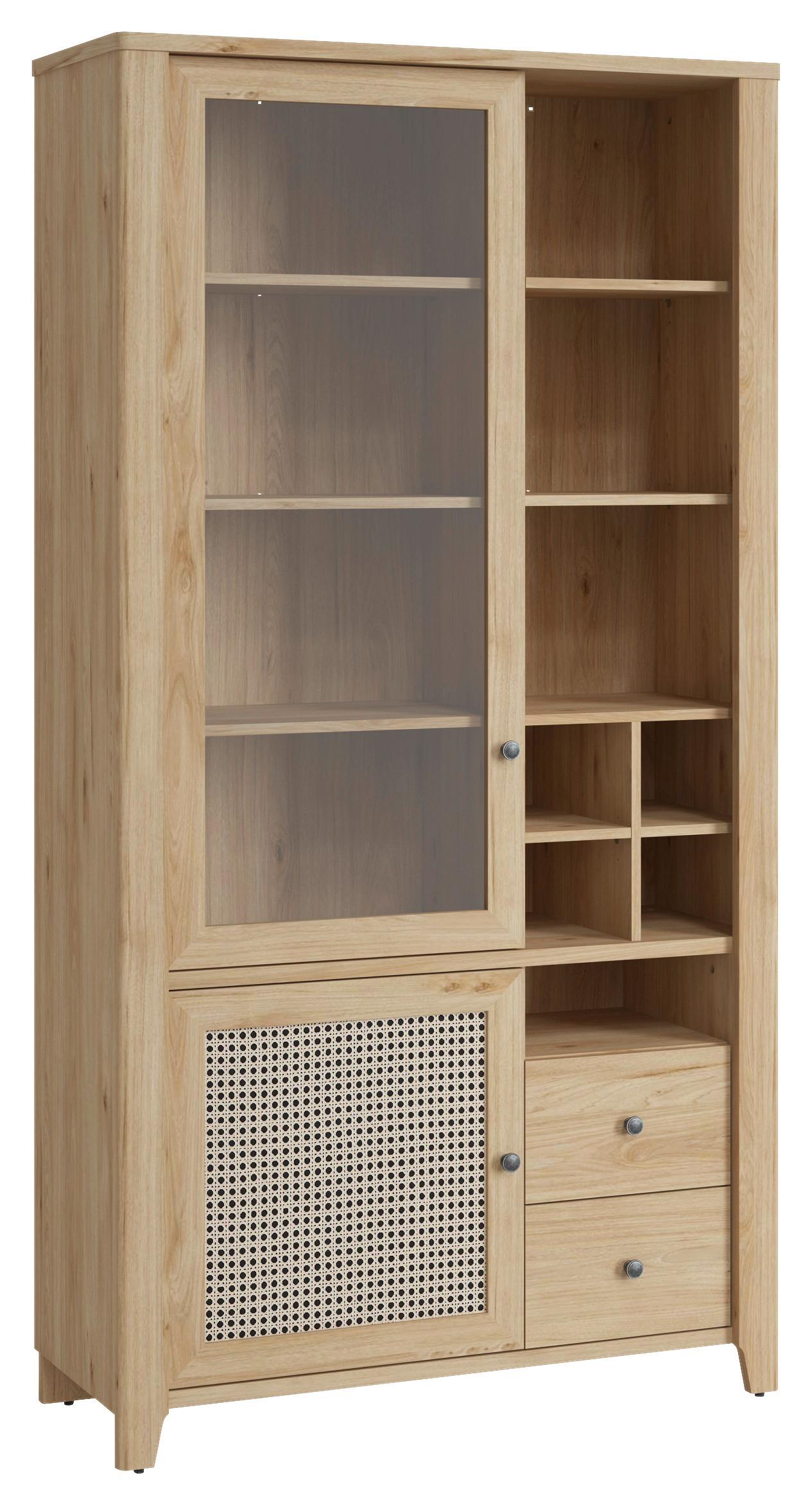 Vitrin Cestino - Modern, faalapú anyag/üveg (108,4/206,3/42cm)