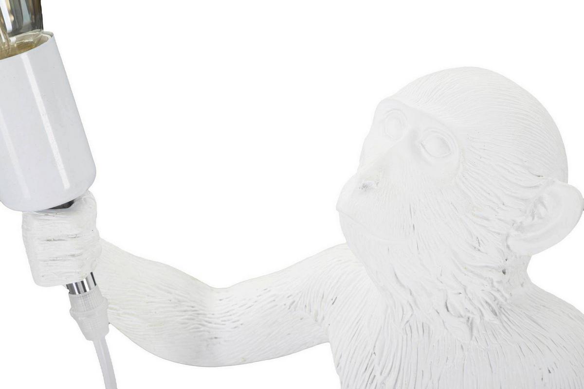 Tischleuchte Monkey White Weiß B: 20 cm - Weiß, Basics, Kunststoff (20/64/20cm)