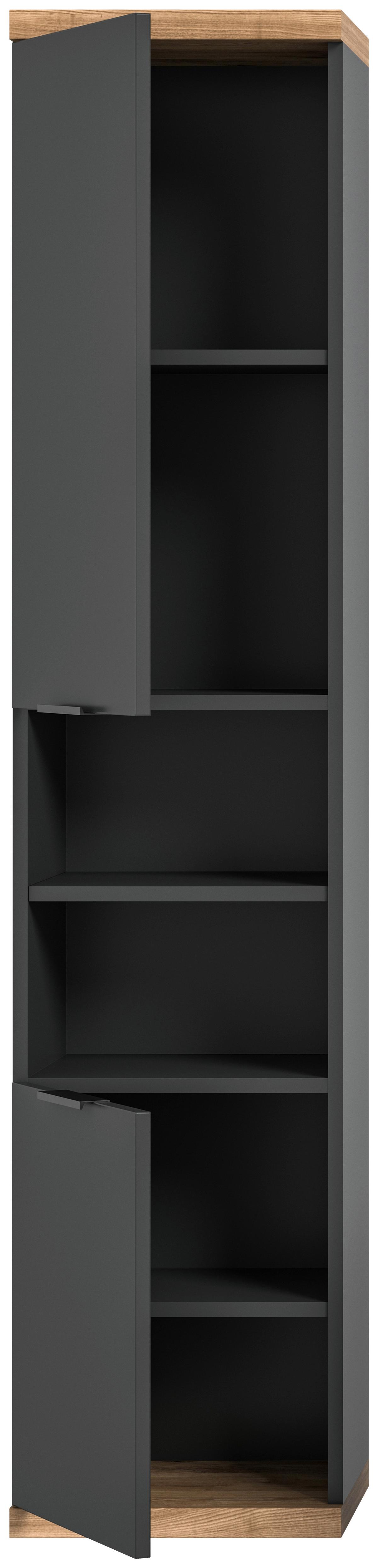 Hochschrank Nuaro Anthrazit B: 35cm - Anthrazit, Basics, Holzwerkstoff (35/160/31cm) - MID.YOU