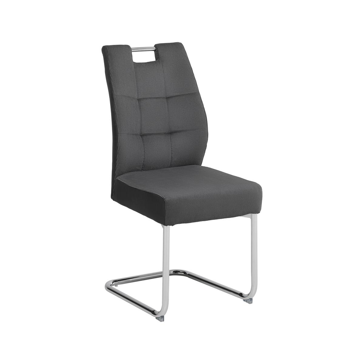 Houpací židle Lea, šedá - sivá/chrómová, Modern, kov/textil (44/97/59cm) - Mömax