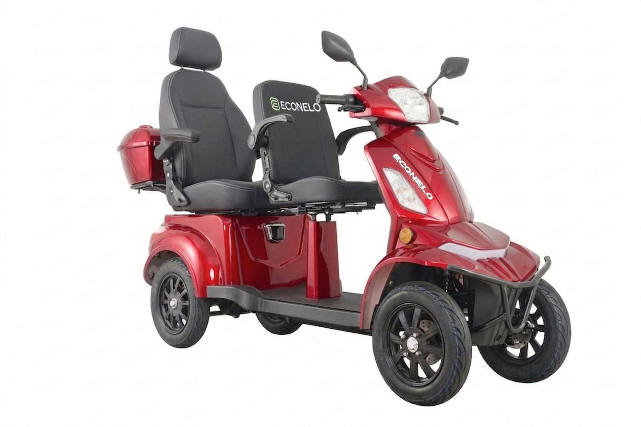 E-Seniorenmobil VISTAQ1L-BS Blei-Akku, 4-Rad, 1000W - Bordeaux, Basics, Metall (165/80/110cm)