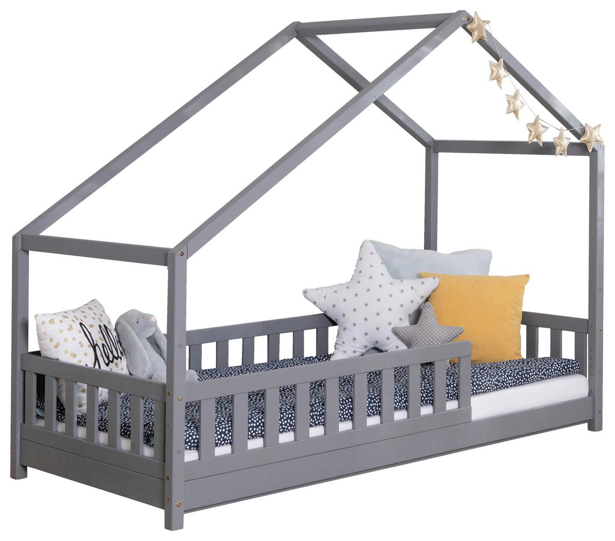 Hausbett Lou Hellgrau B: 90 Cm - Hellgrau/Naturfarben, MODERN, Holz (90/200cm) - MID.YOU