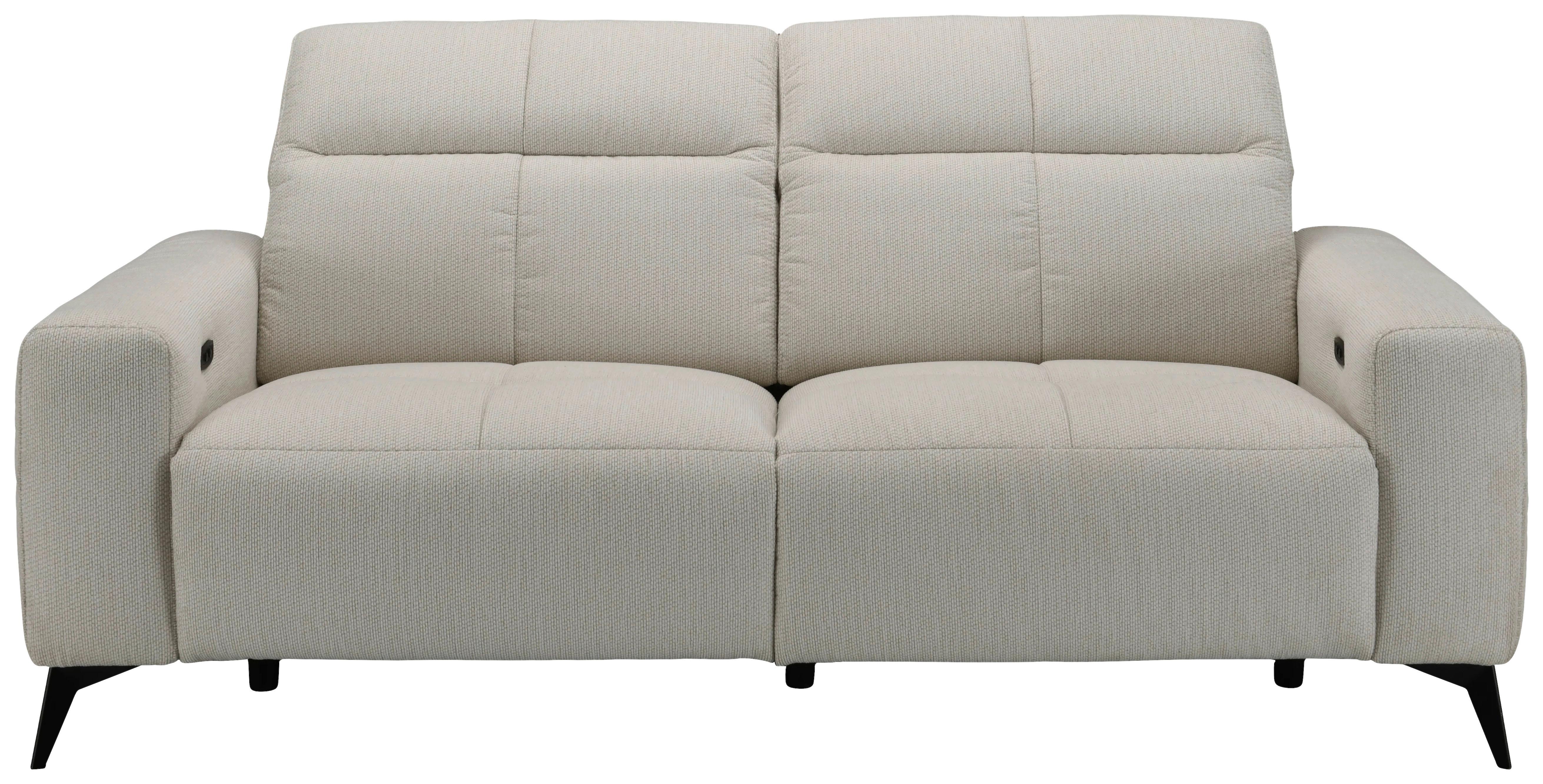 Sofa Chicago Chenille beige, B: 206cm - Beige/Schwarz, MODERN, Holz/Kunststoff (206/78/107cm)