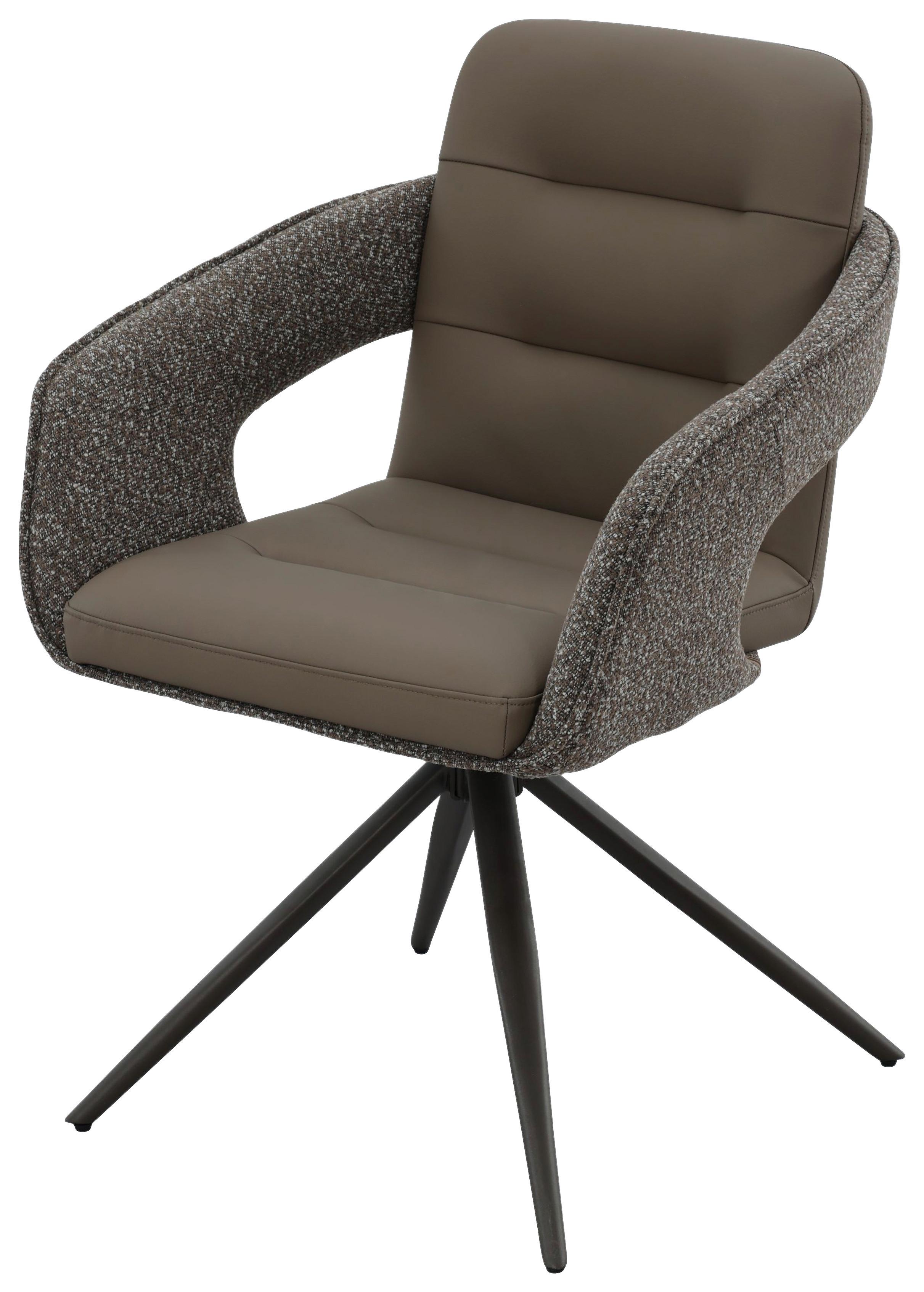 Armlehnstuhl Francesco Hellbraun B: 61 cm - Hellbraun/Schwarz, MODERN, Textil/Metall (61/87,5/62,5cm) - MID.YOU