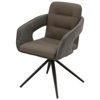 Armlehnstuhl Francesco Hellbraun B: 61 cm - Hellbraun/Schwarz, MODERN, Textil/Metall (61/87,5/62,5cm) - MID.YOU