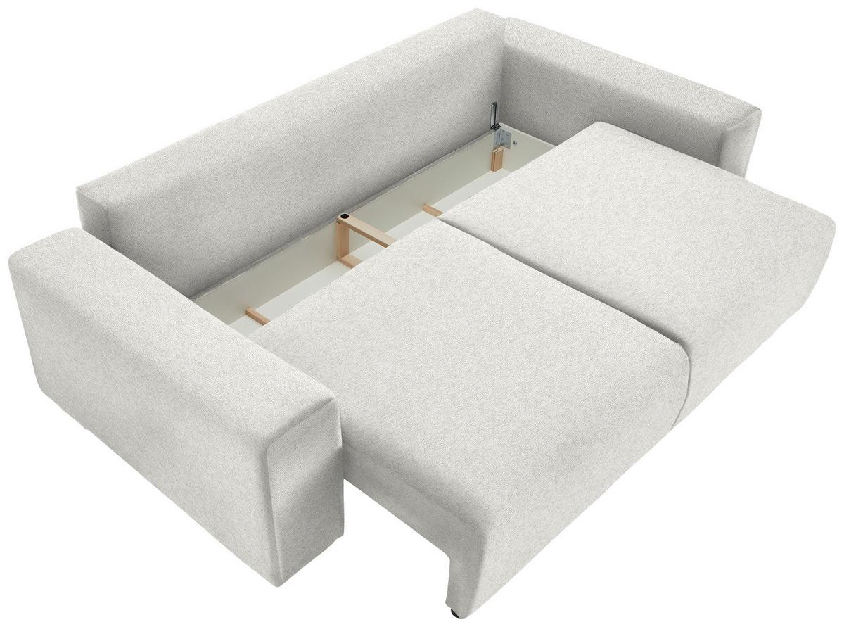 Schlafsofa Vouge Beige Bettkasten, B: 255 Cm - Beige/Buchefarben, KONVENTIONELL, Textil (255/86/123cm) - Livetastic