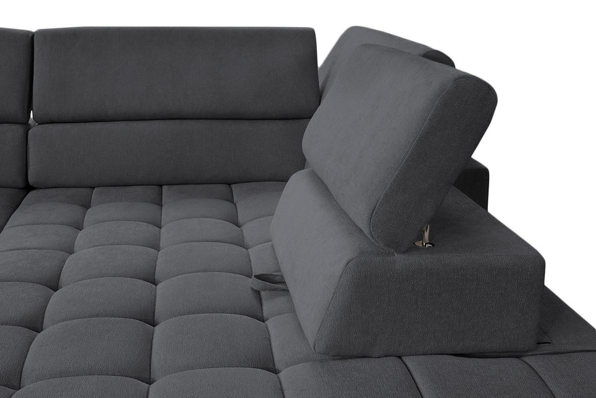 Ecksofa Elias Neu Graphitfarben S: 307x201 Cm - Graphitfarben/Naturfarben, Design, Textil (307/201cm) - Livetastic