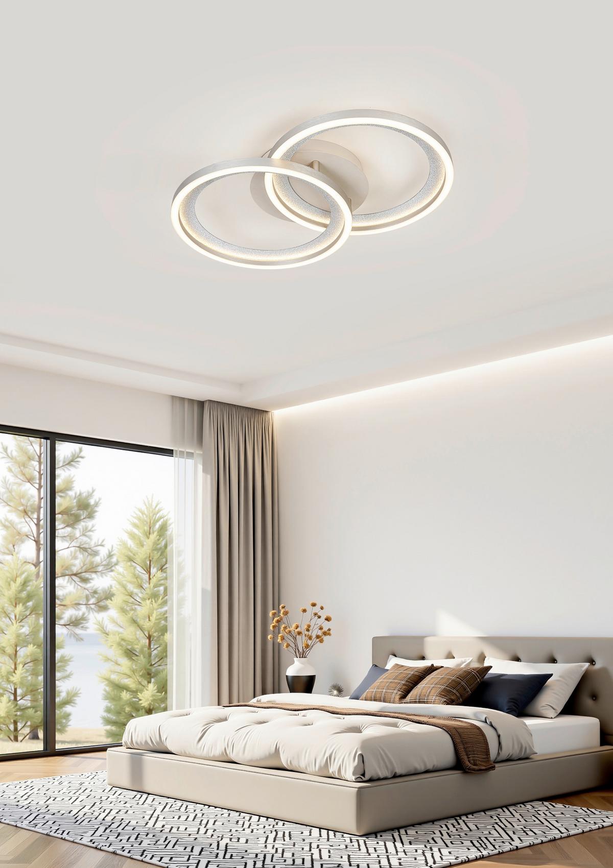 STROPNÉ LED SVIETIDLO KRISTA - piesková/šampanská, Modern, kov/plast (53,5/33,5/7,5cm) - Mömax