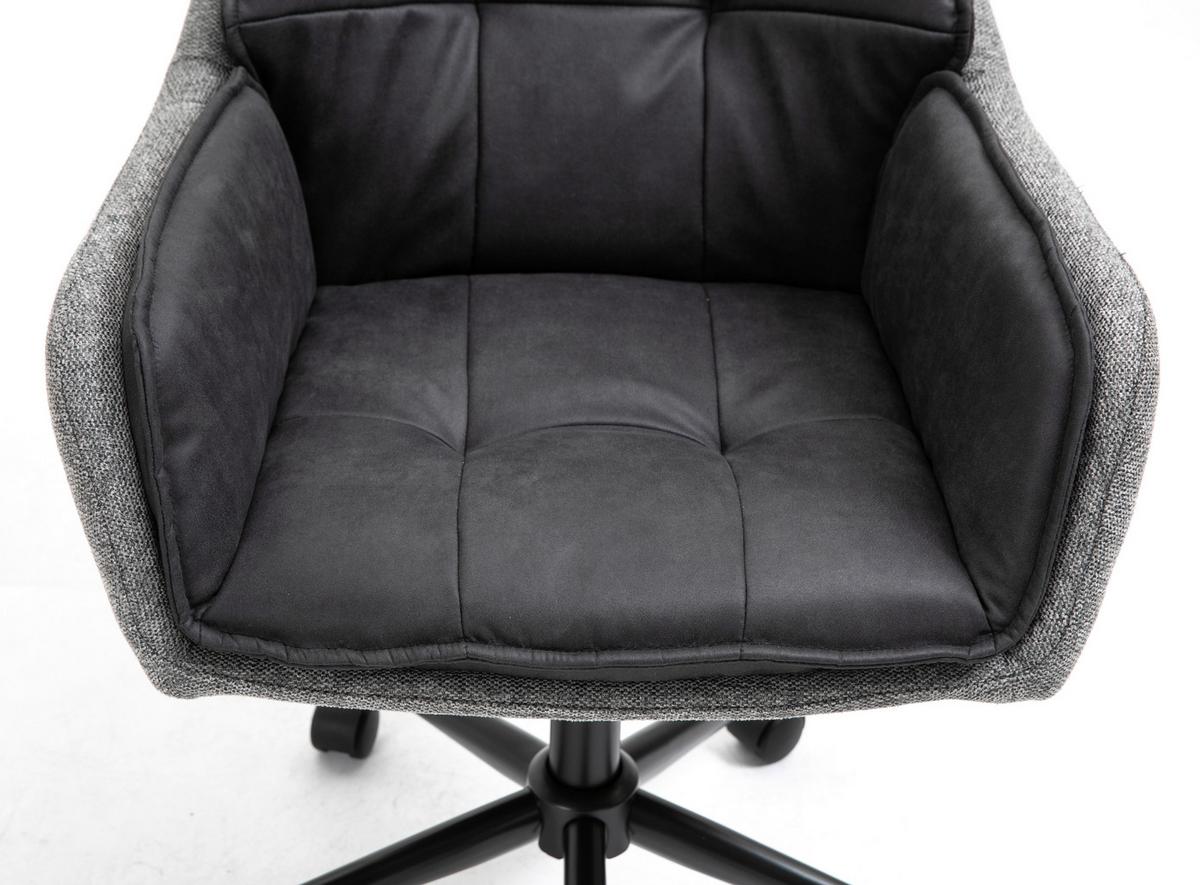 Drehstuhl Lukas - Schwarz/Grau, MODERN, Kunststoff/Textil (64/92/62cm) - MID.YOU