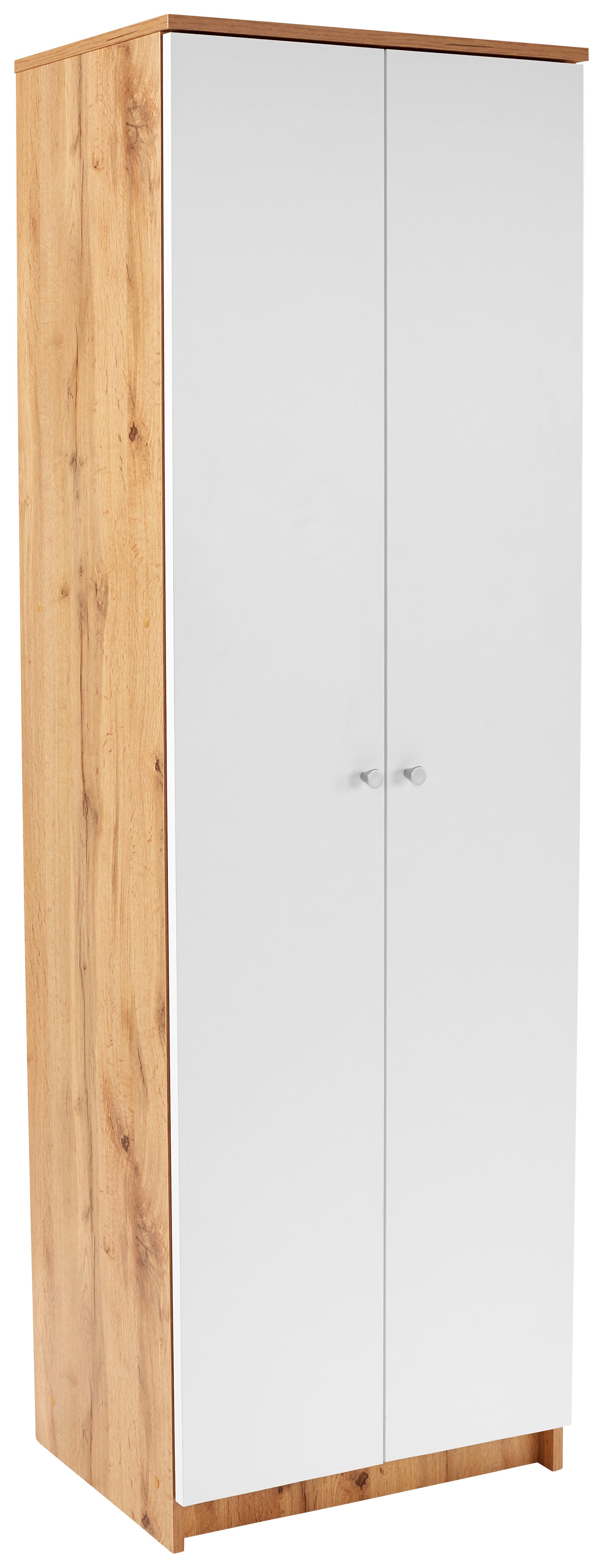 Schuhschrank Kv05 Weiß/Eiche Dekor B: 62,4 cm - Weiß/Eiche Artisan, MODERN (62,4/178,6/35,4cm)