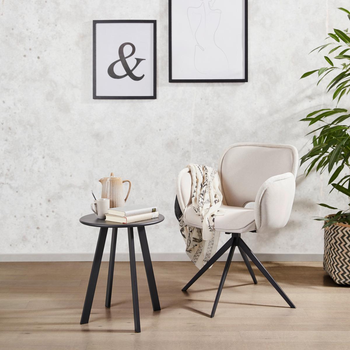 Beistelltisch New York Schwarz - Schwarz, Design, Metall (40/48/40cm) - P & B