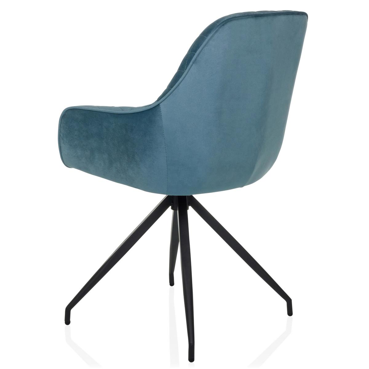 Armlehnstuhl Elverum Blaugrau B: 58 Cm - Blaugrau/Schwarz, MODERN, Textil/Metall (58/87/57cm) - MID.YOU